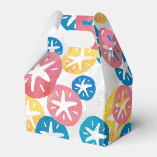 Sand Dollar Yellow Red Blue Pattern Favor Box