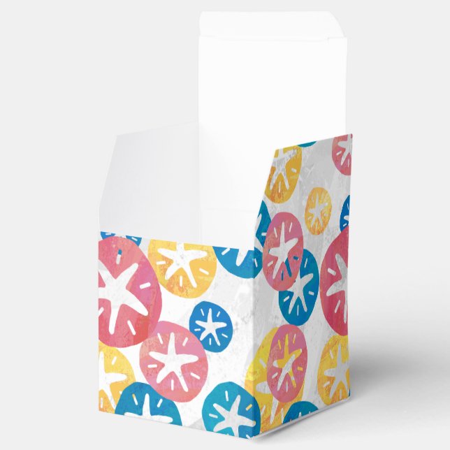 Sand Dollar Yellow Red Blue Pattern Favor Box (Opened)