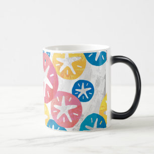 Sand Dollar Yellow Red Blue Pattern Magic Mug