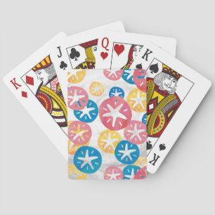 Sand Dollar Yellow Red Blue Pattern Playing Cards
