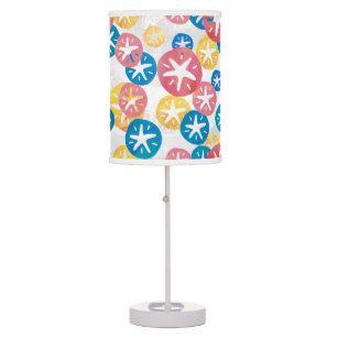 Sand Dollar Yellow Red Blue Pattern Table Lamp