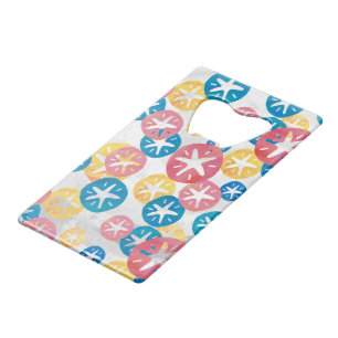 Sand Dollar Yellow Red Blue Pattern Wallet Bottle Opener
