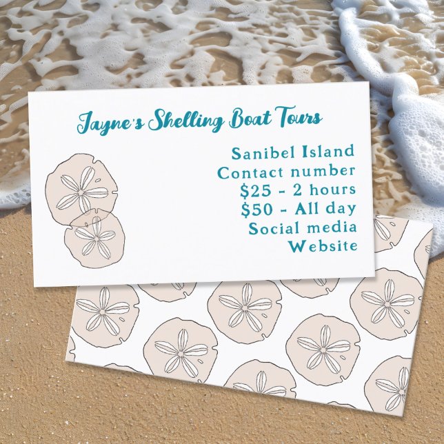 Sand Dollars Illustrated Coastal Business Card (Creator Uploaded)