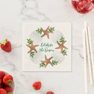 Sand Dollars Starfish Christmas Napkin