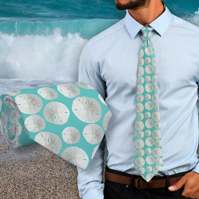 Sand Dollars Wedding Grooms Tie (Creator Uploaded)