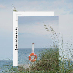 Sand Dune and Life Ring Photographic Coastal Postcard