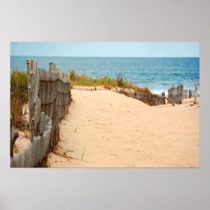 Sand Dune & Sea Fence Poster