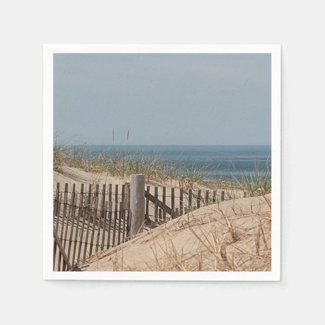 Sand dunes and beach fence napkin (Front)