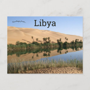 Sand Dunes and Oasis in Wadi al Hayaa Libya Postcard