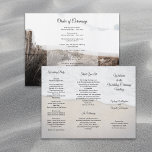 Sand Dunes Coastal Theme Wedding Program<br><div class="desc">Seacoast folded wedding program with beach dunes and surf images. Z-fold, or tri-fold paper has beach sand images as backgrounds on both sides of 8x11 inch linen paper (or choose another type). On the first side, all text is divided into three sections. Both side sections will fold inward around the...</div>