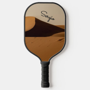 Sand Dunes Desert Landscape Personalized Script Pickleball Paddle