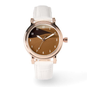 Sand Dunes Desert Landscape White Numbers Watch