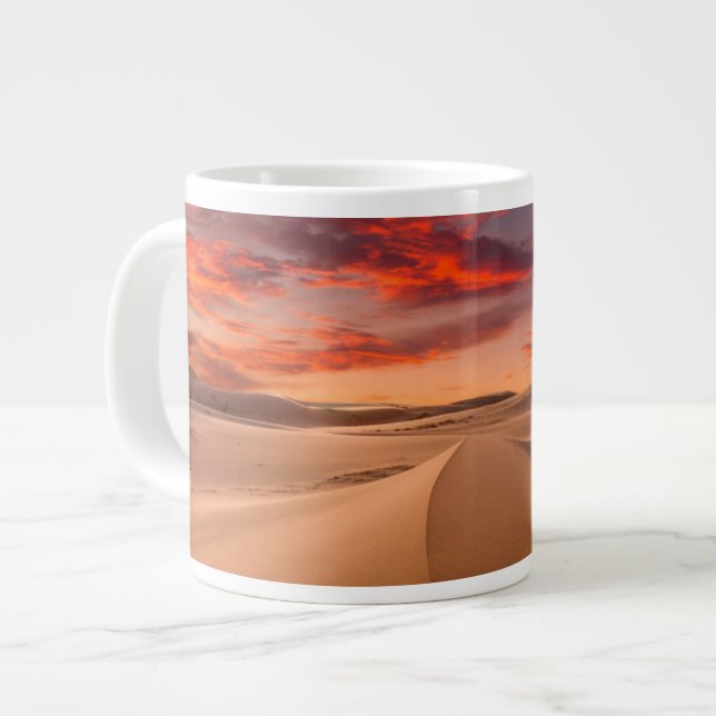 Sand Dunes in the Desert at Sunset Large Coffee Mug (Front Left)