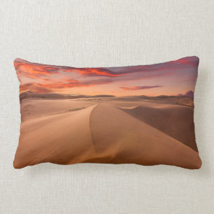 Sand Dunes in the Desert at Sunset Lumbar Pillow