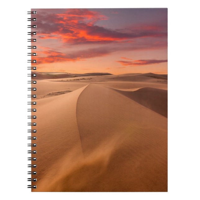 Sand Dunes in the Desert at Sunset Notebook (Front)
