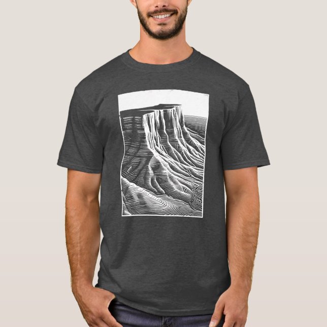 Sand Dunes Lineart Desert T-Shirt (Front)