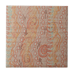 Sand Echoes Collection #1 Aboriginal Art Tile