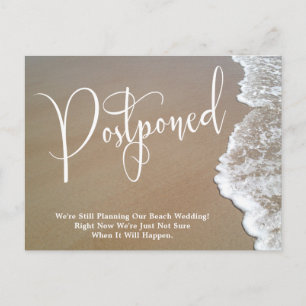 Sand & Foam Postponed Beach Wedding Postcard