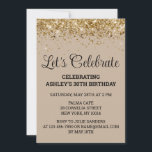 Sand Gold Glitter 30th Birthday Let's Celebrate Invitation<br><div class="desc">Black Tan Gold Glitter Invite,  30th Birthday Party invitation Thirty,  Let's celebrate digital Any Age,  Instant download Forty Fifty Sixty,  Personalized 21st 40th 50th 60th,  Elegant Milestone template Sweet 16,  Custom 18th Glam Golden Confetti,  Adult Calligraphy Modern Stylish script,  Chic trendy simple for her,  Sand 16th quinceanera 15th celebration</div>