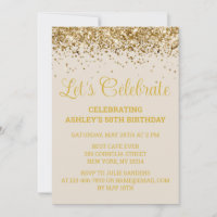 Sand & Gold Glitter 50th Birthday Let's Celebrate