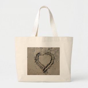 Sand Heart Large Tote Bag
