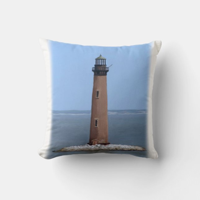 sand island lighthouse throw pillow (Front)