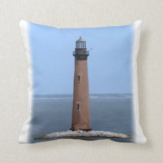 sand island lighthouse throw pillow