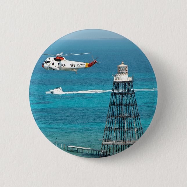 Sand Key Lighthouse 2 Inch Round Button (Front)