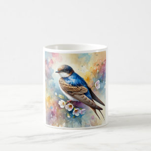 Sand Martin Bird 070824AREF106 - Watercolor Coffee Mug