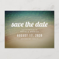 Sand Ocean Beach Wedding Save the Date