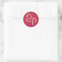 Sand on Magenta Script Monogram Envelope Seal