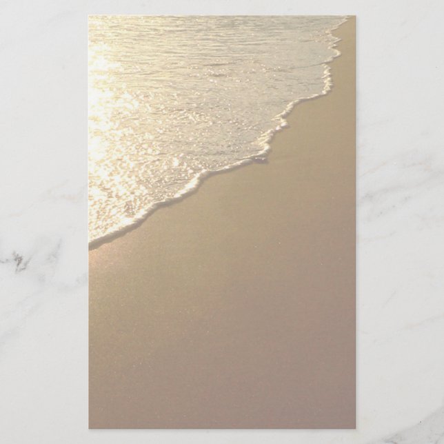 Sand on the Beach and Ocean Stationery (Front)