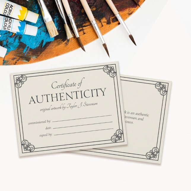 Sand Ornate Frame Certificate of Authenticity (Creator Uploaded)