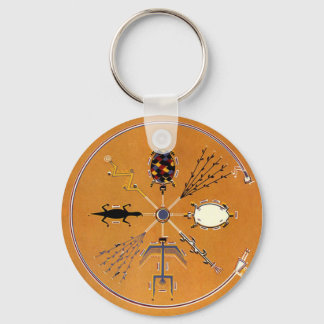 Sand Painting Native American Tribal Keychain