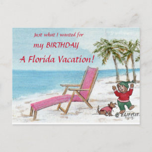 Sand, Palm Trees and Dreams of a Florida Vacation Postcard