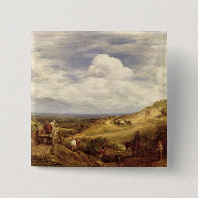 Sand Pits, Hampstead Heath, 1849 2 Inch Square Button (Front)