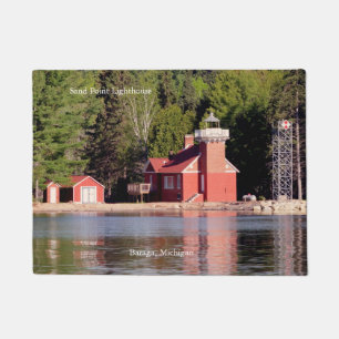 Sand Point Lighthouse Baraga door mat