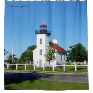 Sand Point Lighthouse shower curtain