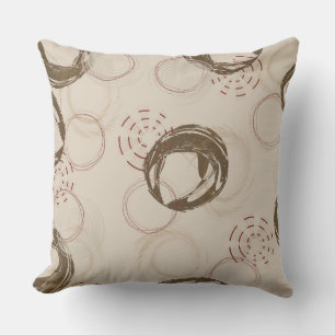 Sand, Red and Olive Geometric Throw Pillow