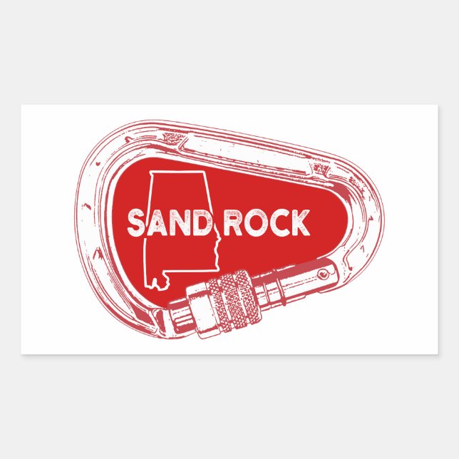 Sand Rock Alabama Rock Climbing Carabiner Sticker (Front)