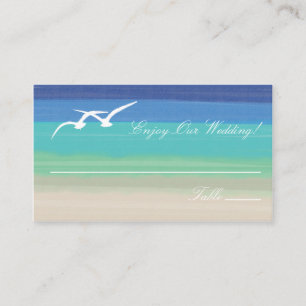 Sand, Sea and Seagulls Escort Cards