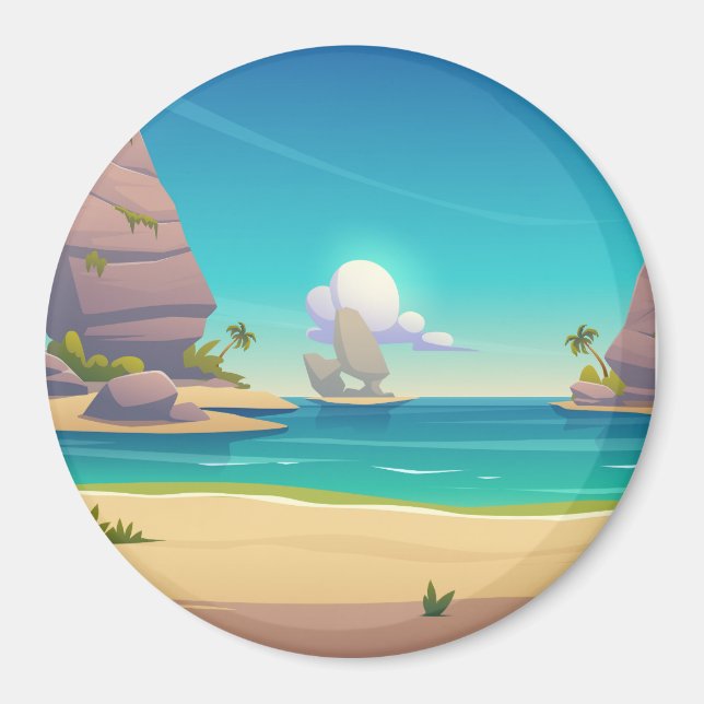 Sand sea beach magnet (Front)