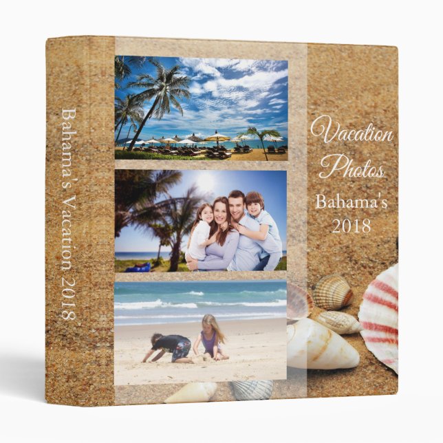 Sand & Sea Shells Vacation Photo Binder (Front/Spine)