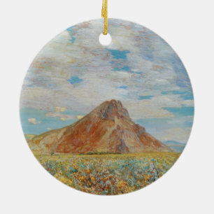 Sand Springs Butte by Childe Hassam, Vintage Art Ceramic Ornament