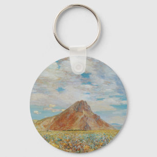 Sand Springs Butte by Childe Hassam, Vintage Art Keychain
