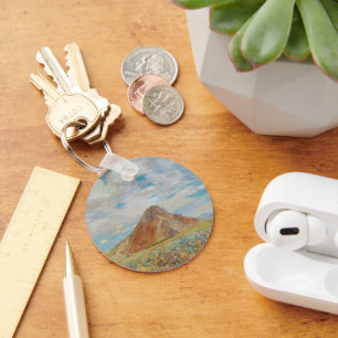 Sand Springs Butte by Childe Hassam, Vintage Art Keychain