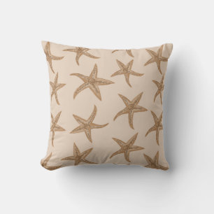 Sand starfish on new ivory throw pillow