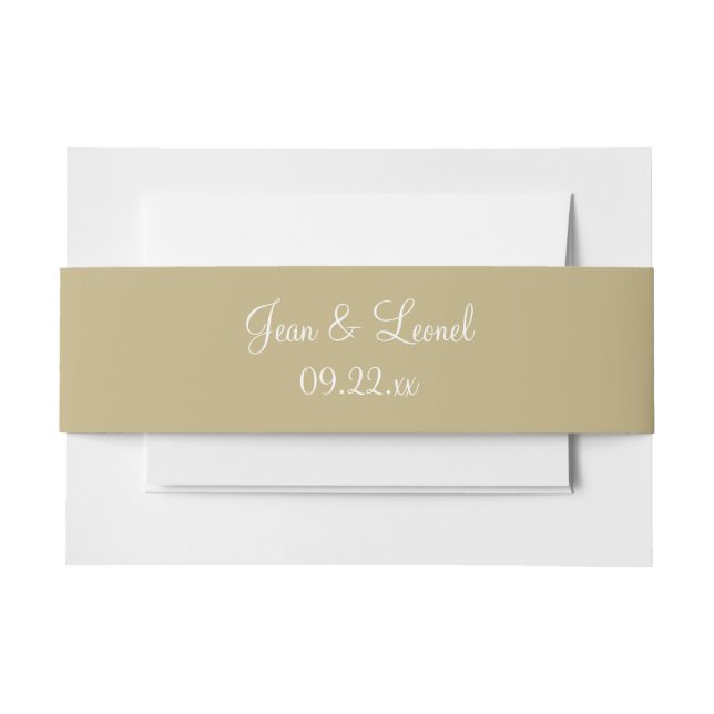 Sand Stylish Colour Invitation Belly Band (Front Example)