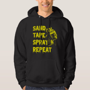 Sand Tape Spray Repeat Auto Body Painter Car Detai Hoodie