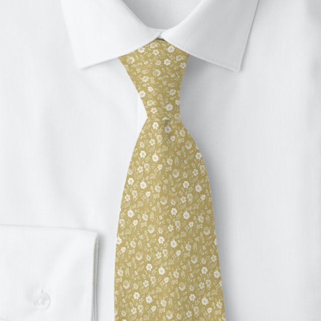 Sand Tiny Flowers Tie (Creator Uploaded)